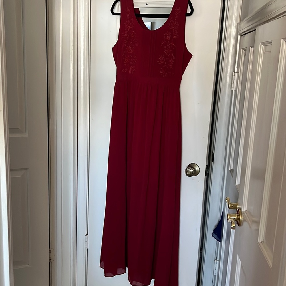 Red maxi dress